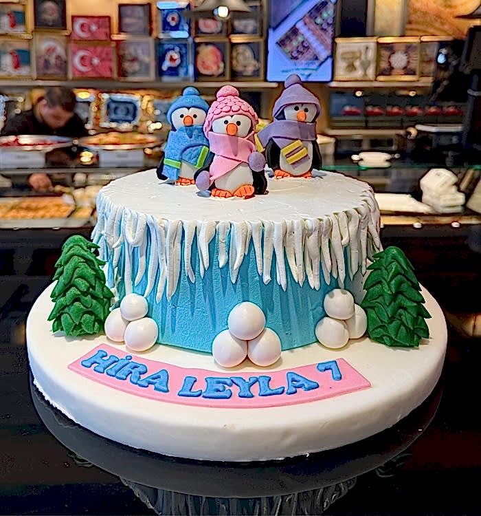 Şeker Hamurlu Pasta Penguen Temalı